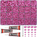 31000Pcs Dark Pink Rhinestones for Bedazzling, Flat Back Resin Jewel Crystal by Worthofbest