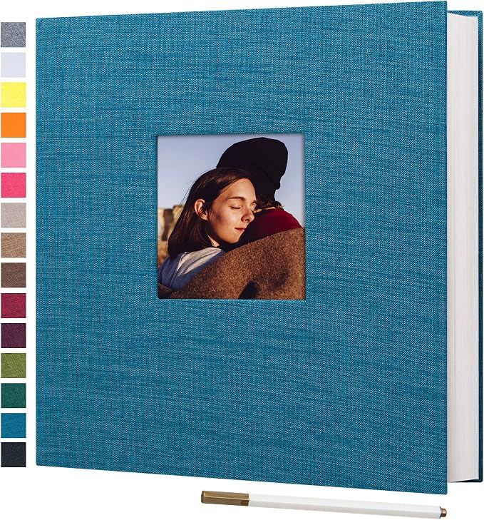 potricher Large Photo Album Self Adhesive 3x5 4x6 5x7 8x10 Pictures Linen Cover by potricher