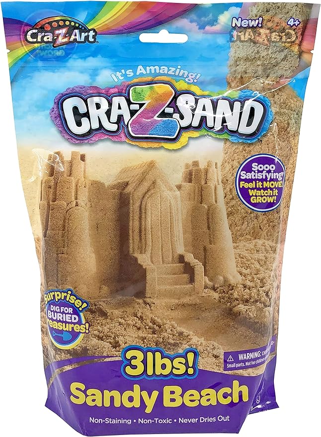 CRA-Z-Sand 3lb Bag of Beach Sand, Fun Sensory Toy w/ Tools by Cra-Z-Art