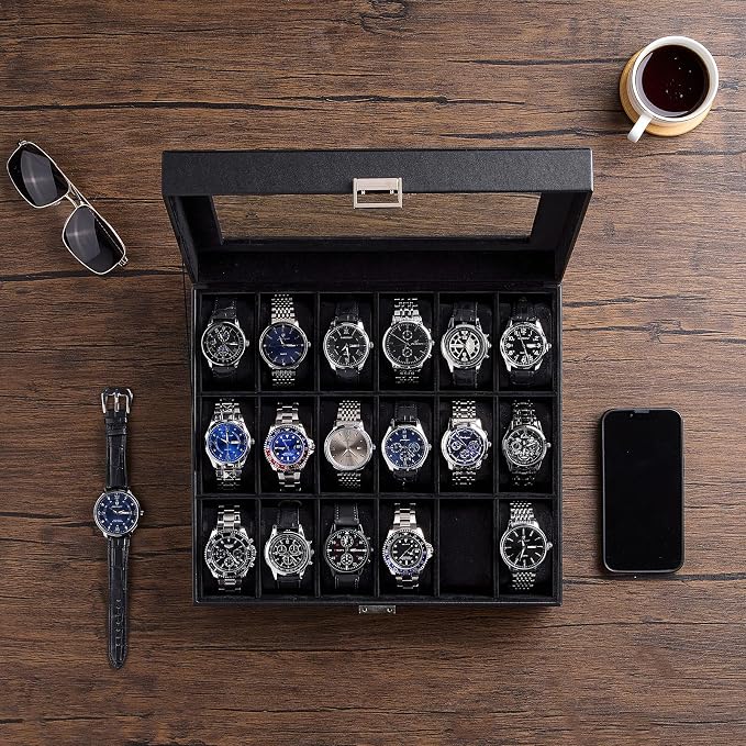 ProCase Watch Box Organizer, 18 Slot Watch Display Case - Image 2