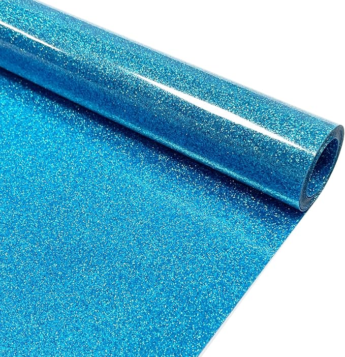 Sky Blue Glitter Heat Transfer Vinyl 12" x 5 ft HTV by MerryMade