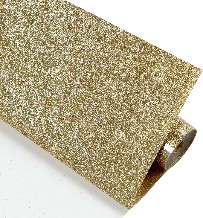 HTVRONT Champagne Gold Glitter HTV, Glitter Heat Transfer Vinyl by HTVRONT