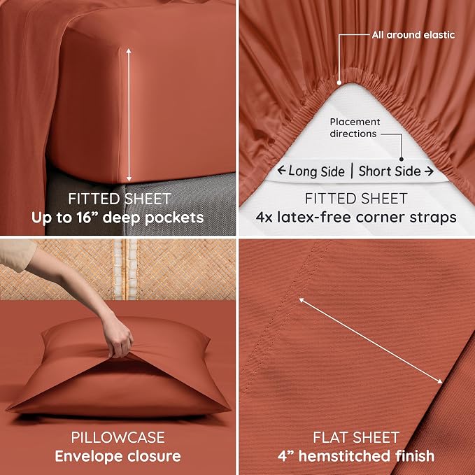 Bambaw 100% Viscose Derived from Bamboo Sheets California King Size Set – 4pcs - Image 5