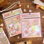 Girl's Japanese Kawaii Food Platter Scene Sticker Book, 18 Sheets DIY Lunchbox - Image 3