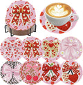 Axquilon 8 Pcs Pink Bow Diamond Art Coasters Kit by Axquilon