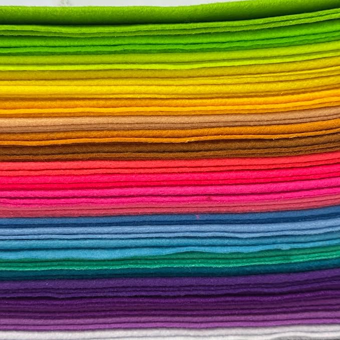24 Rolls 8" x18 1.4mm Thick Soft Felt Fabric Sheet 24 Assorted Mid Bright - Image 3