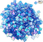1.1 LB Ice Jade Mosaic Tiles, 0.59“ Square Glass Mosaic Pieces by BTMIEY