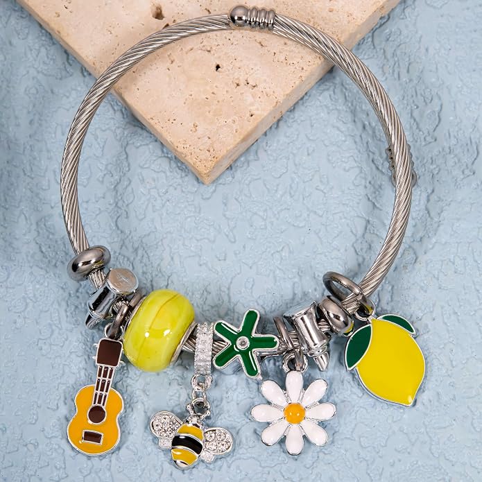 Silver-Tone Enamel Charms Set for DIY Jewelry Making - Image 6