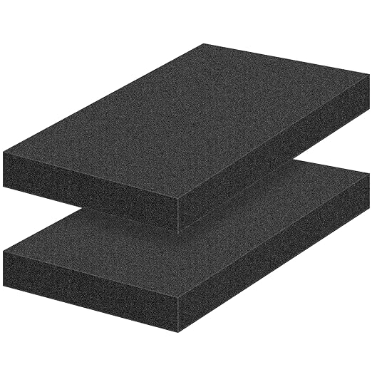 2 PCS Polyurethane Foam Sheets 16" L x 12" W x 2" T Packing Foam Inserts by MYFAMIREA