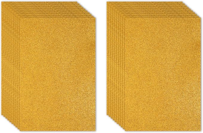 PATIKIL Gold Tone Shiny EVA Glitter Foam Sheet 11 x 8 Inch 2mm Thick by PATIKIL