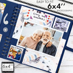 Bstorify Square Scrapbook Photo Albums 8 x 8 Inch Blue Hardcover - Image 4