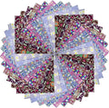 HANPATQUI 50PCS 5 x 5 inch Purple Printed 100% Cotton Fat Quarters Fabric by HANPATQUI
