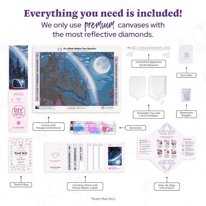 DIAMOND ART CLUB Wisteria Moon Diamond Painting Kit, Fun DIY Crafts - Image 3