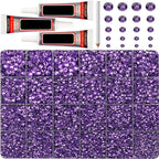 32000Pcs Amethyst Rhinestones for Bedazzling, 6mm Flatback Gems Bedazzler Kit by Worthofbest