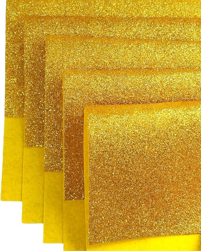 Jtnohx Glitter Felt Fabric, 8 x12 inches Felt Square Glitter - Image 3