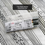 Kuretake ZIG Twin Marker BLACK 4 Assortment set - Image 7