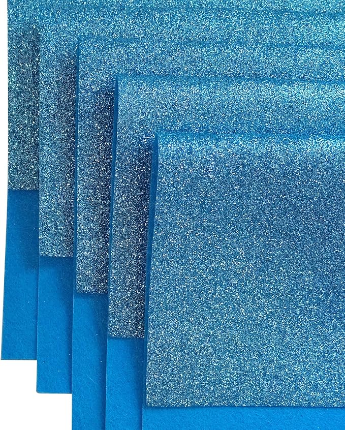 Jtnohx Glitter Felt Fabric, 8 x12 inches Felt Square Glitter - Image 2
