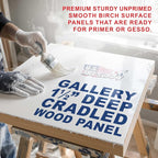 U.S. Art Supply 12" x 24" Unfinished Cradled Wood Panels - Image 3