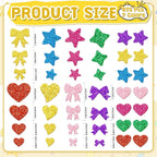 Foam Stickers, 7 Sheets 3D Glitter Foam Heart Stickers, Self-Adhesive EVA Foam - Image 2