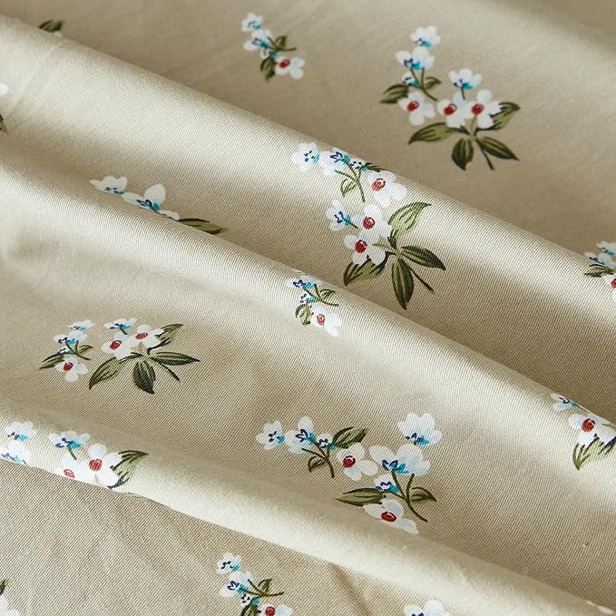 SUSYBAO Cute White Floral Duvet Cover Queen 100% Cotton 3 Pcs Set 1 Decorative - Image 3