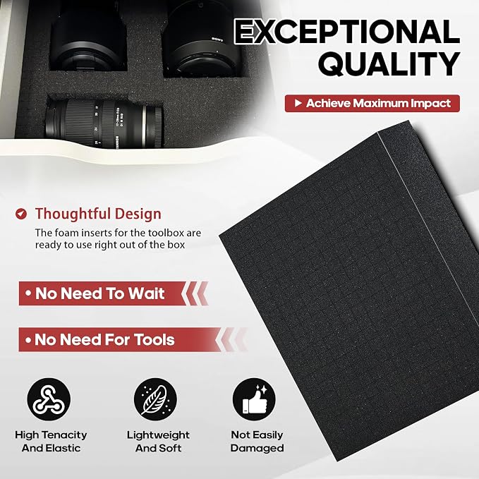 YIYITOOLS 4PCS Pick Apart Foam Insert, Dual-Thickness Case Foam Insert Kit - Image 5