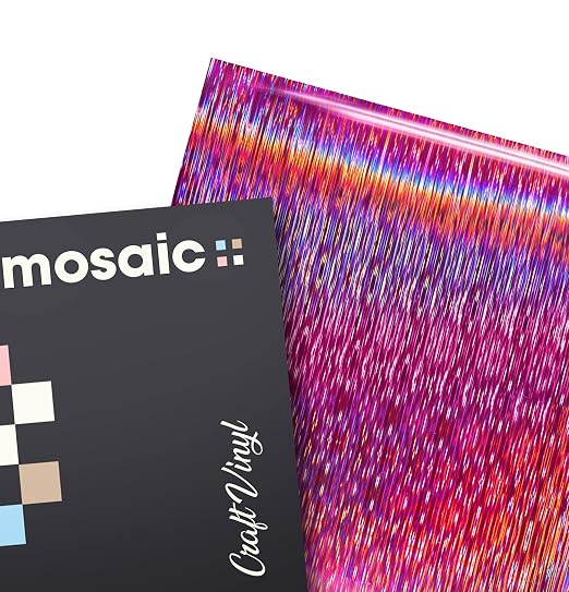 VViViD Mosaic+ Rose Pink Brushed Holographic 1ft x 5ft Crafting Vinyl - Image 3