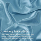 BEDELITE California King Sheets Set, Luxury Soft Airy Blue Satin Sheets - Image 3