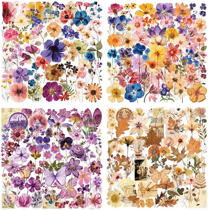 Transparent Flora Scrapbook Stickers Aesthetic Flowers Stickers | Transparent & by Unknown