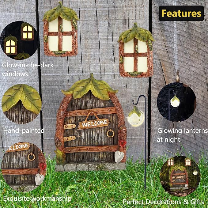 Miniature Fairy Garden Accessories Fairy Door and Windows - Image 4