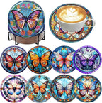 ijbnhd 8 Pcs Butterfly Diamond Painting Coasters Kits by ijbnhd