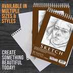 U.S. Art Supply 11”x14 Premium Heavy-Weight Paper Spiral Bound Sketch Book: 90 - Image 7