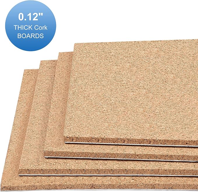 BENECREAT 6 Pack 11.5x8.2" Self-Adhesive A4 Cork Sheets Rectangle Coaster Cork - Image 4
