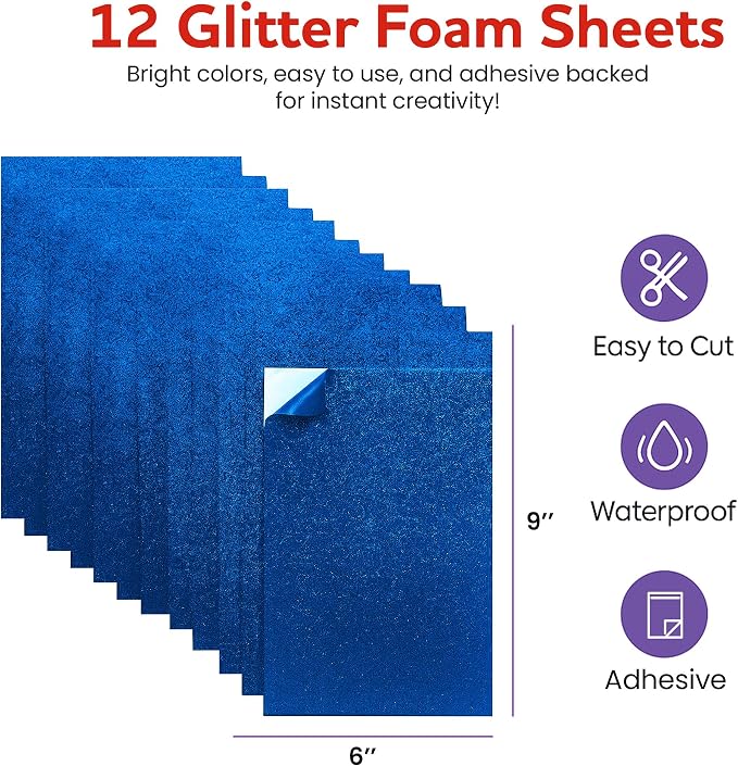 Self-Adhesive Glitter EVA Foam Sheets - Image 2