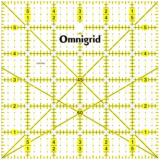 Omnigrid 6" x 6" Square Quilting and Sewing Ruler by Omnigrid