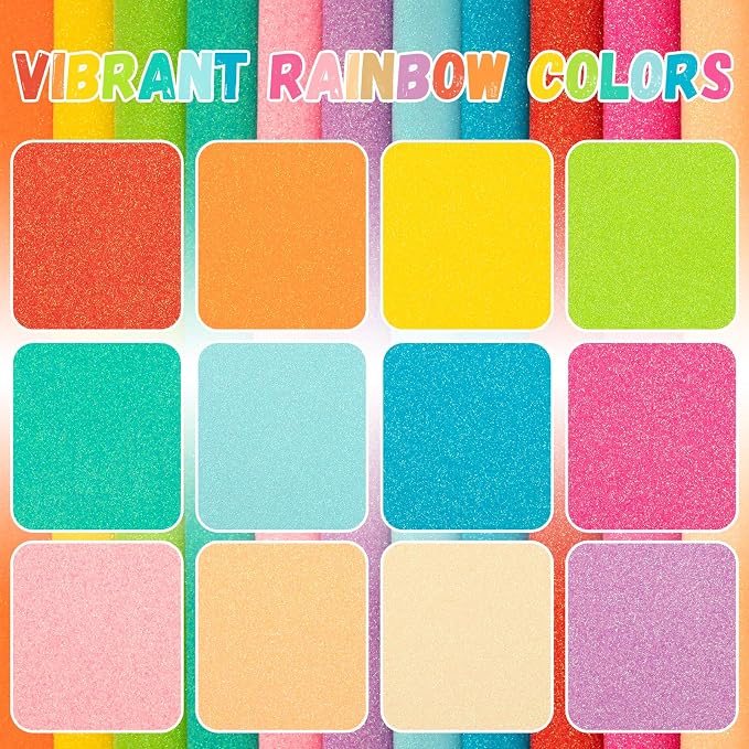 12 Pack Glitter Foam Sheets Craft 8 x 12 inch, 12 Colors | Sparkles Foam Paper - Image 3