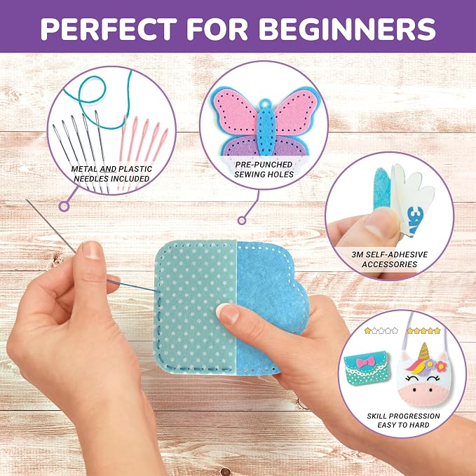 Craftorama Sewing Kit for Kids, Fun and Educational Accessories Craft Set for - Image 4