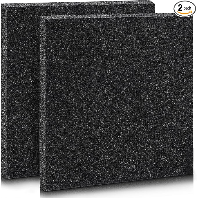 Pangda 2 Pcs Black Foam Pad 12 x 12 x 0.25 Inches Cuttable Polyurethane Foam by Pangda