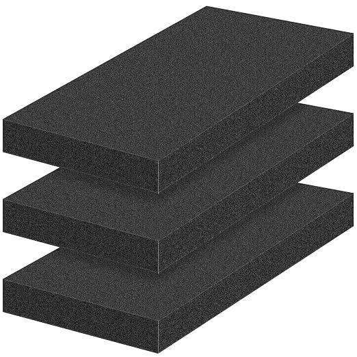 MYFAMIREA 3 PCS Polyurethane Foam Sheets 18" L x 12" W x 2" T Packing Foam by MYFAMIREA