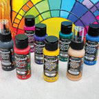 DecoArt Stained Glass Acrylic Paint Combo Set – 10 Colors + 2 Liquid - Image 2