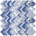 84 Pcs Blue White Floral Fabric Squares, 5″ Charm Packs by Unknown