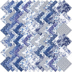 84 Pcs Blue White Floral Fabric Squares, 5″ Charm Packs by Unknown