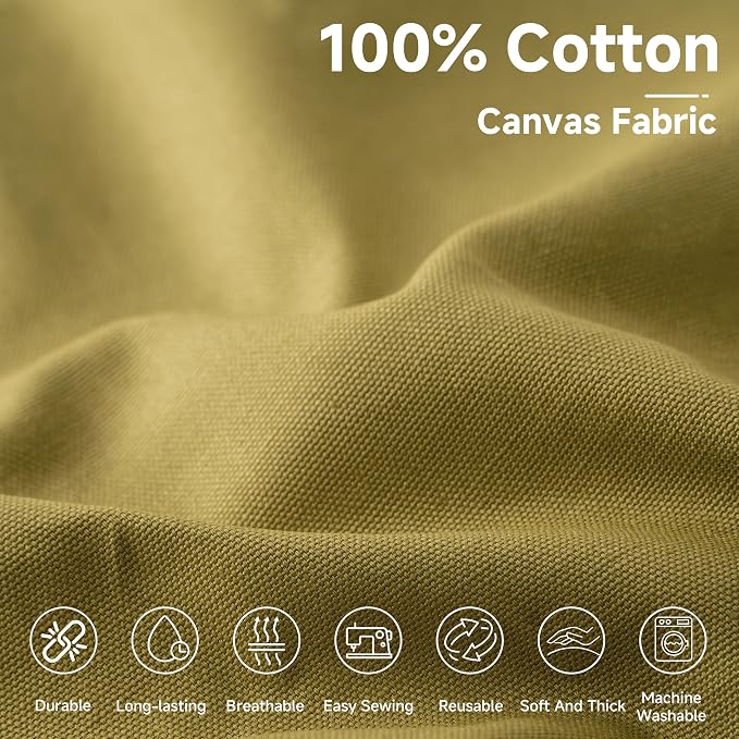Simple&Opulence 100% Cotton Canvas Fabric 10oz. 59 Inch by The Yard, Nature - Image 2