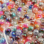 16mm Acrylic Beads 100pcs Ab Crackel Color Bead Loose Space Focal Beads by BERMRO