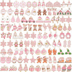 SANNIX 110Pcs/55 Pairs Christmas Charms, Holiday Xmas Enamel Pendants by SANNIX