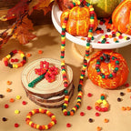Fall Pony Beads for Friendship Bracelets 1000 Pcs 6x9mm Autumn Thanksgiving - Image 4