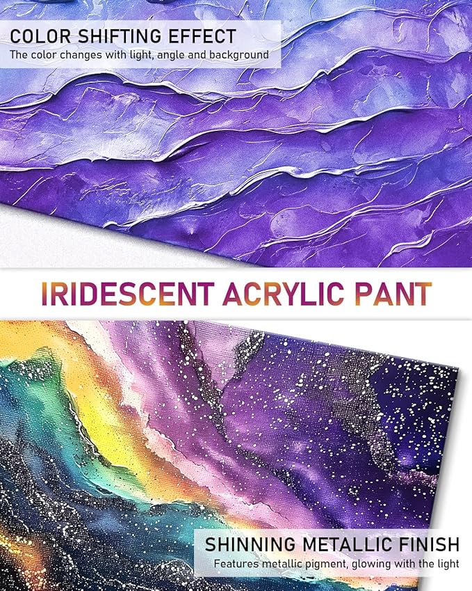 Nicpro Iridescent Black Acrylic Paint, 8.45oz / 250ml Large Bottle Black - Image 3