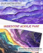 Nicpro Iridescent Green Acrylic Paint, 8.45oz / 250ml Large Bottle Green - Image 3