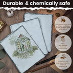 LEATHER VILLAGE Grey Deckled Edge Handmade Watercolor Paper 6x8 | 50 Sheets of - Image 4