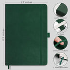RETTACY Dotted Journal Notebook, 192 Pages, A5 Medium Size | Leather Hardcover - Image 2