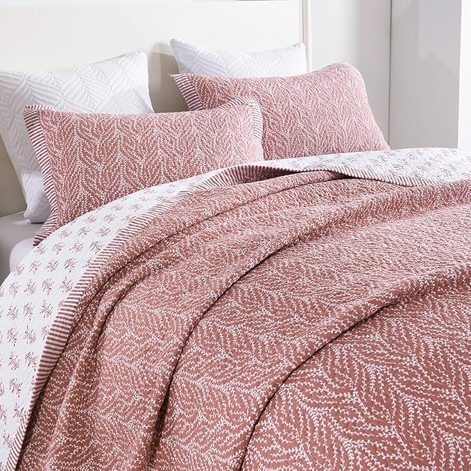 SahSahCasa Quilt Set King Size, 100% Cotton Quilt Bedding Set Bedspread by SahSahCasa